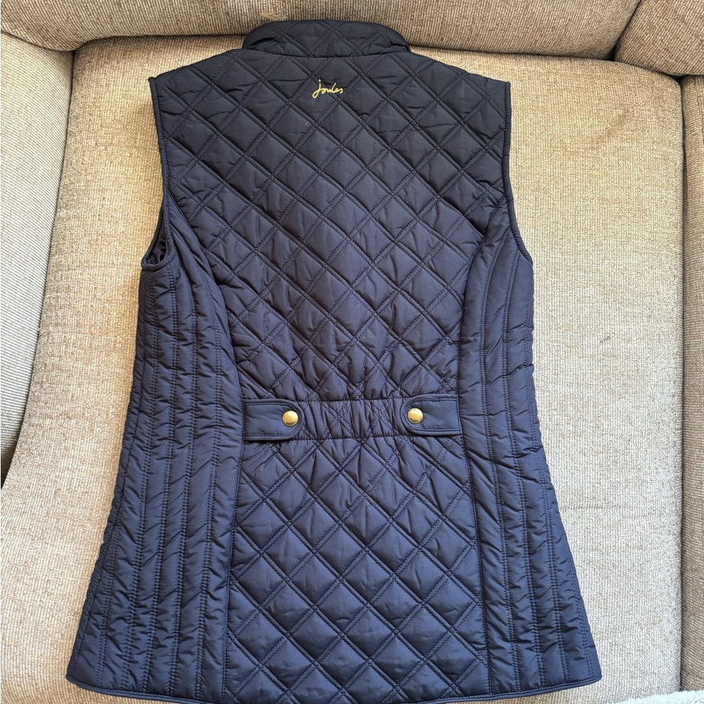 Joules Quilted Navy Vest View 3